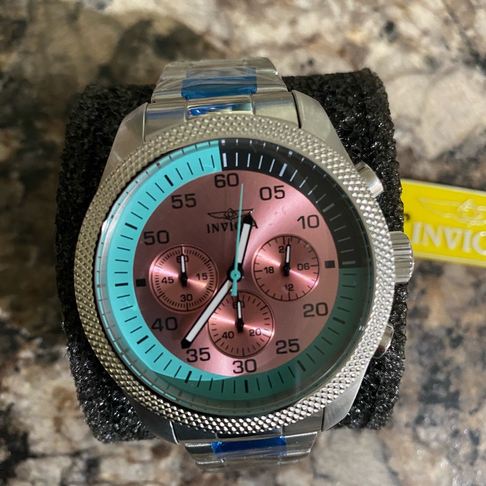 Invicta GTA Vice City Special Watch - Salmon (Pink) and Blue face- UNIQUE